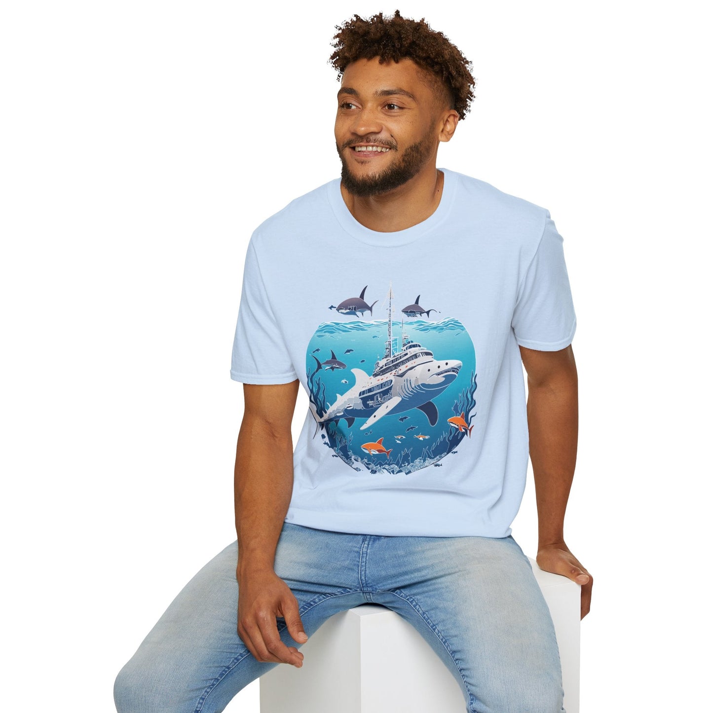 Ocean Tee Shirt Unisex Softstyle 64000 Ring Spun Cotton Art Design Tee For Everyday Comfort