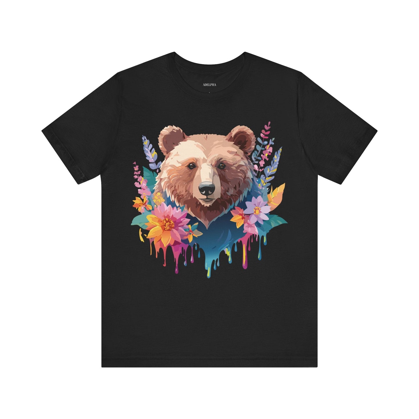 Bear Graphic Unisex 100 Cotton Short Sleeve Art Design Vintage T-Shirt 5
