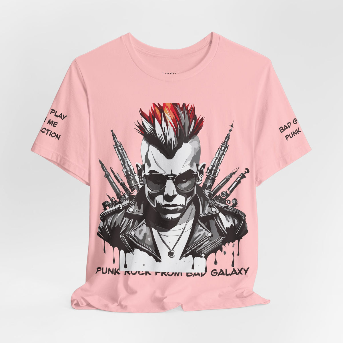 Punk Rock Graphic Unisex Cotton Bella+Canvas Tee with Art Design b37