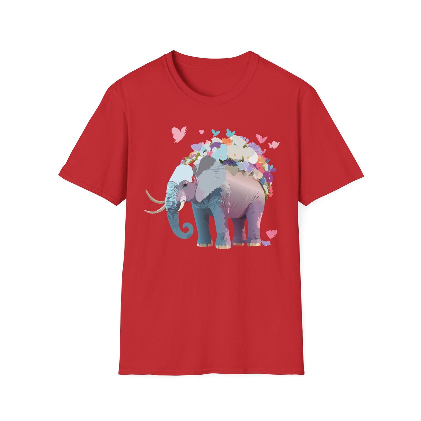 Elephant Graphic T Shirt Unisex Cotton Softstyle Tee Gildan 64000 Elephant Design For Animal Lovers