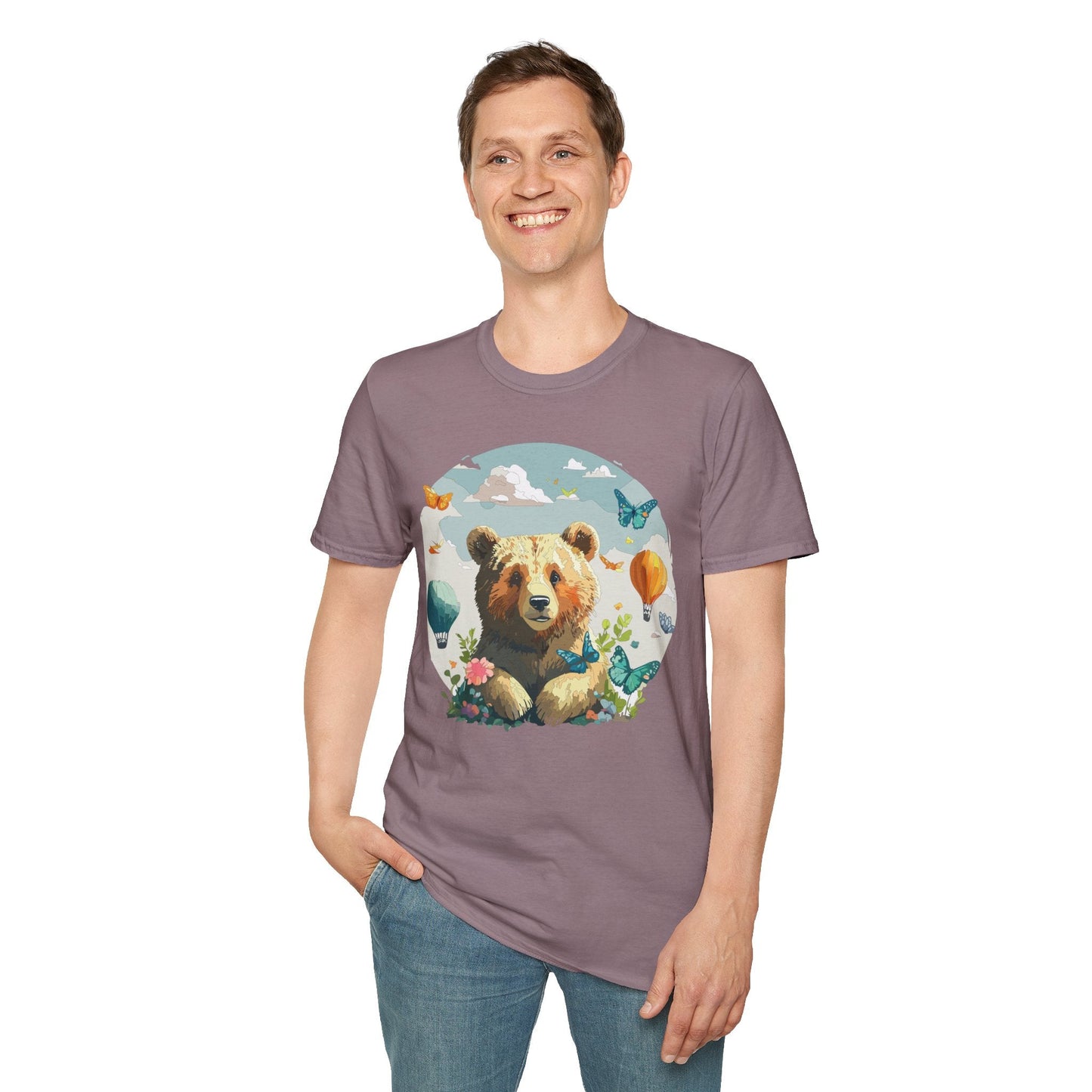 Bear T Shirt Unisex Teddy Bear Tee Softstyle 64000 Breathable Everyday Wear For All Ages