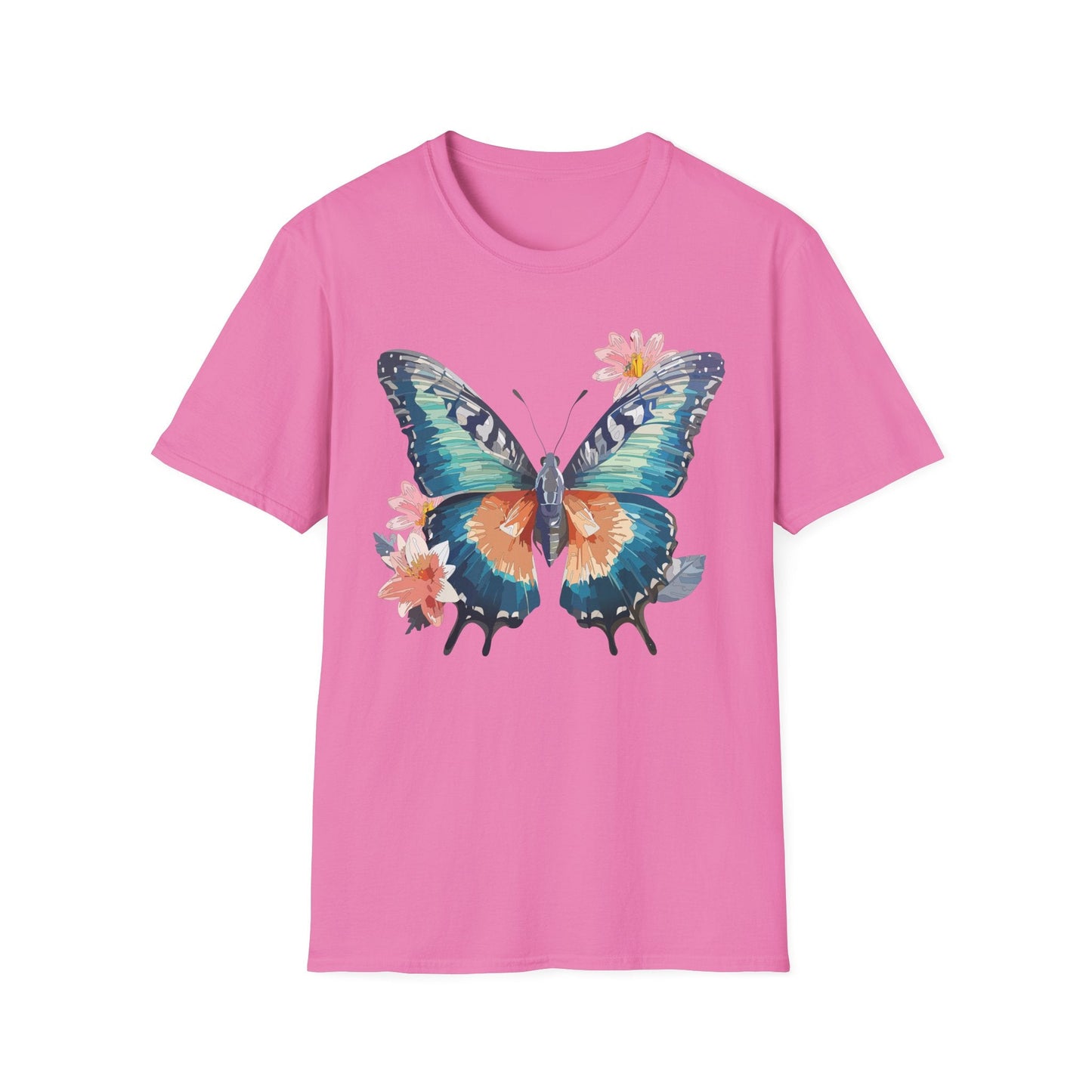 Butterfly T Shirt Unisex Cotton Tee Monarch Butterfly Design Softstyle 64000 Gildan Brand Quality