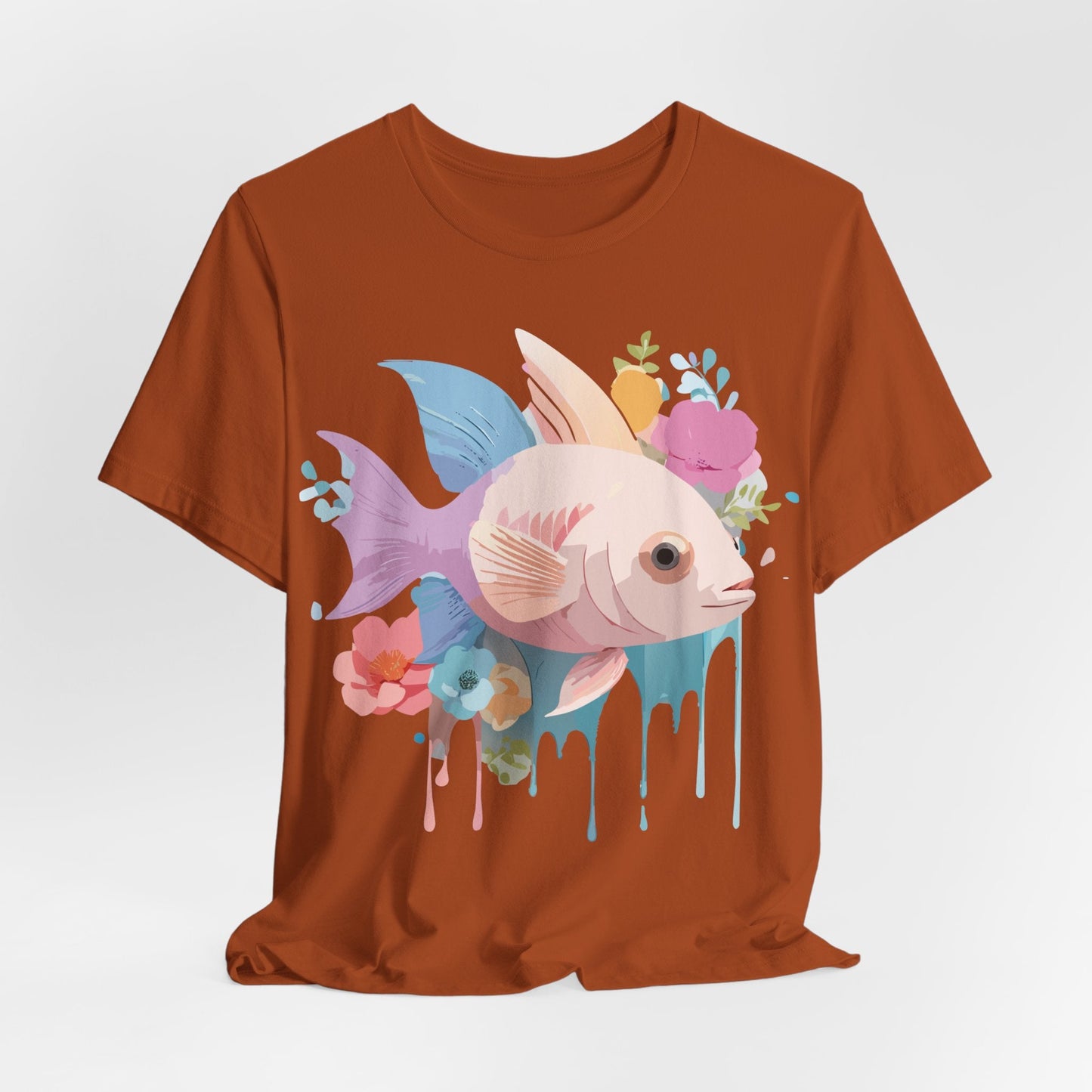 Adelpha Fish Graphic Tee Unisex Jersey Short Sleeve Vintage Art Design Tee Shirt Premium Quality