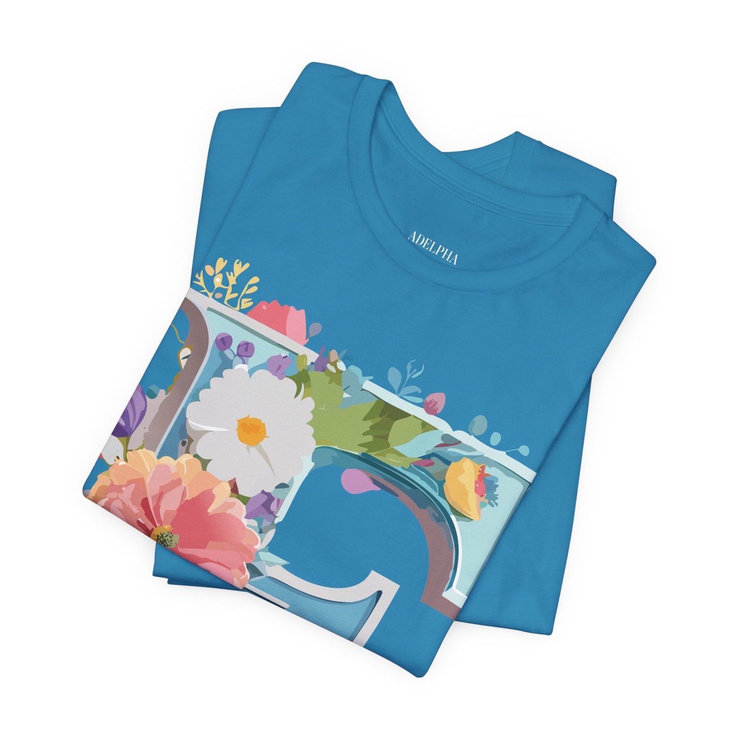Letter F Shirt Graphic Tee Unisex Adelpha Vintage Inspired Art Design Short Sleeve