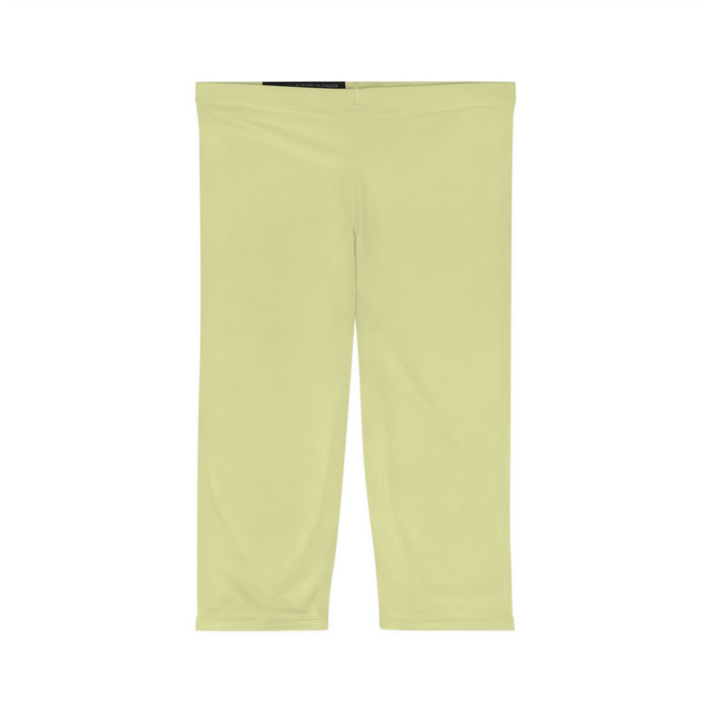 Spring Yellow Color Women's Brushed Suede Poly Span Casual Capri Leggings XS-2XL