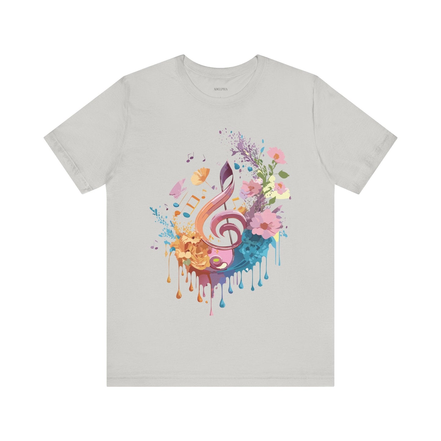 Music Graphic Unisex 100 Cotton Vintage Art with Musical Elements Tee 115