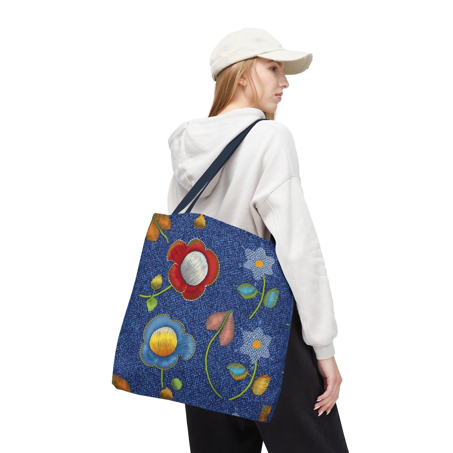 Denim Fabric Imitation Print Unisex Canvas Bag Poly Spun 3 Sizes Tote Bag 169