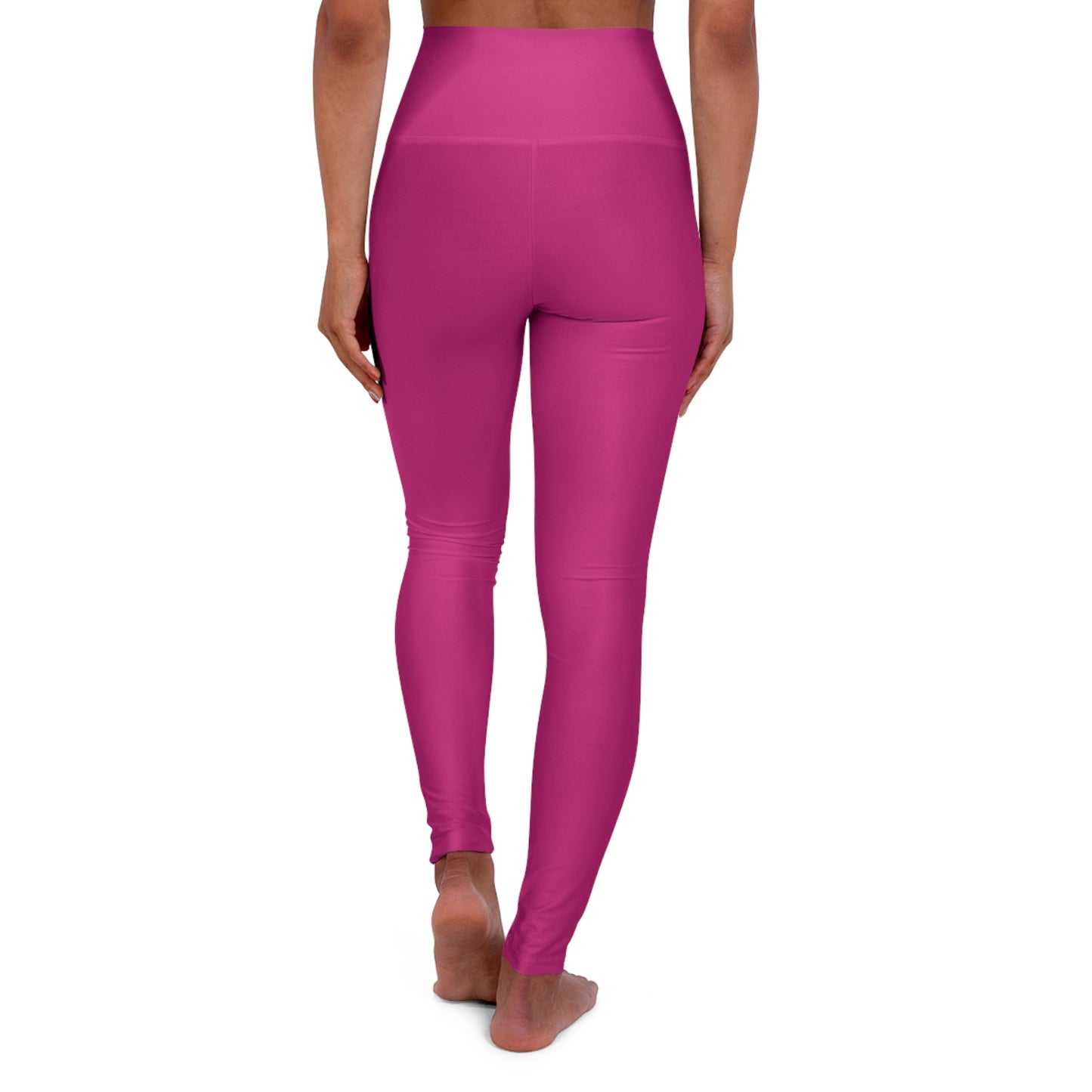 High-Waist Hot Rose Yoga Leggings Women's Seamless Poly-Span Stretchy Hot Pink Activewear