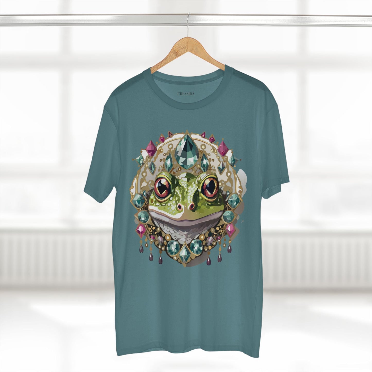 Frog Graphic Unisex 100 Cotton Tee With Unique Animal Golden Medallion Art Design 25