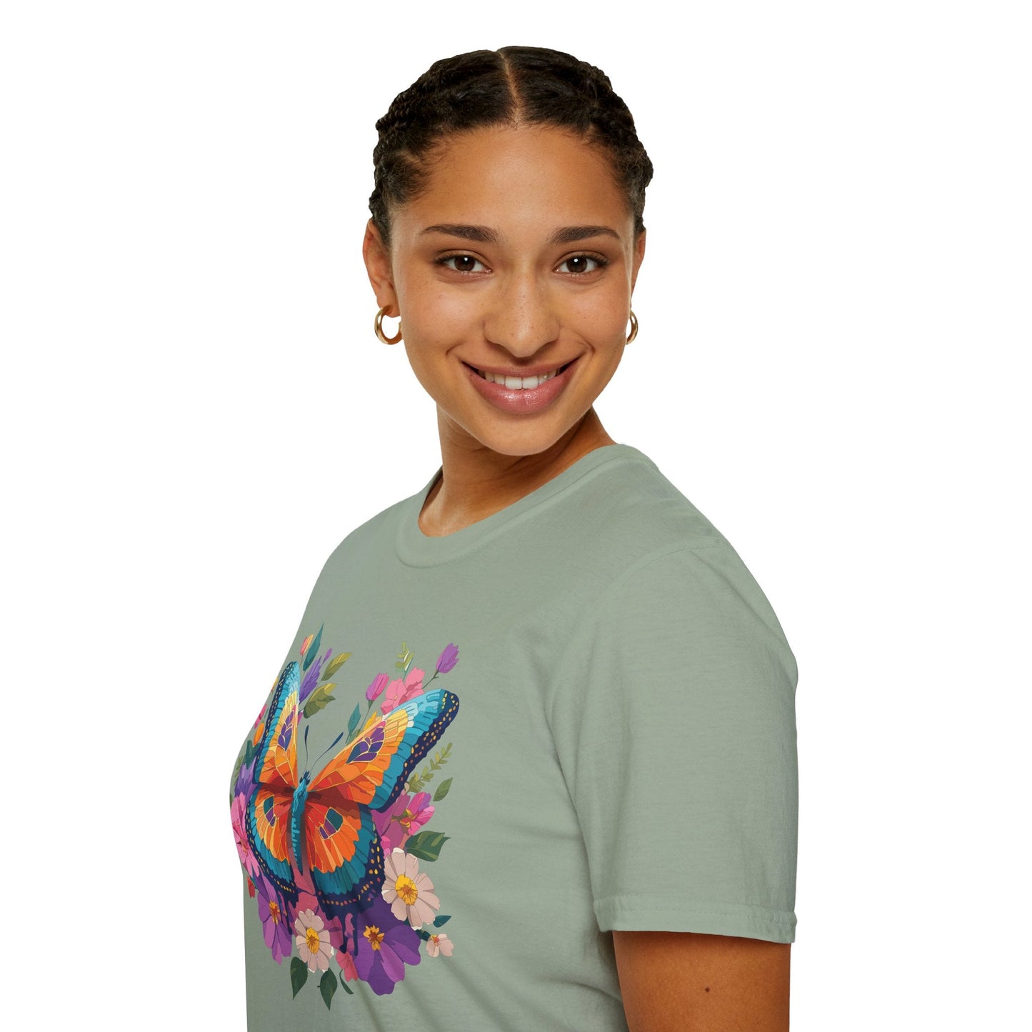 Butterfly Themed Unisex Softstyle T Shirt 100 Cotton Monarch Design Tee Gildan 64000