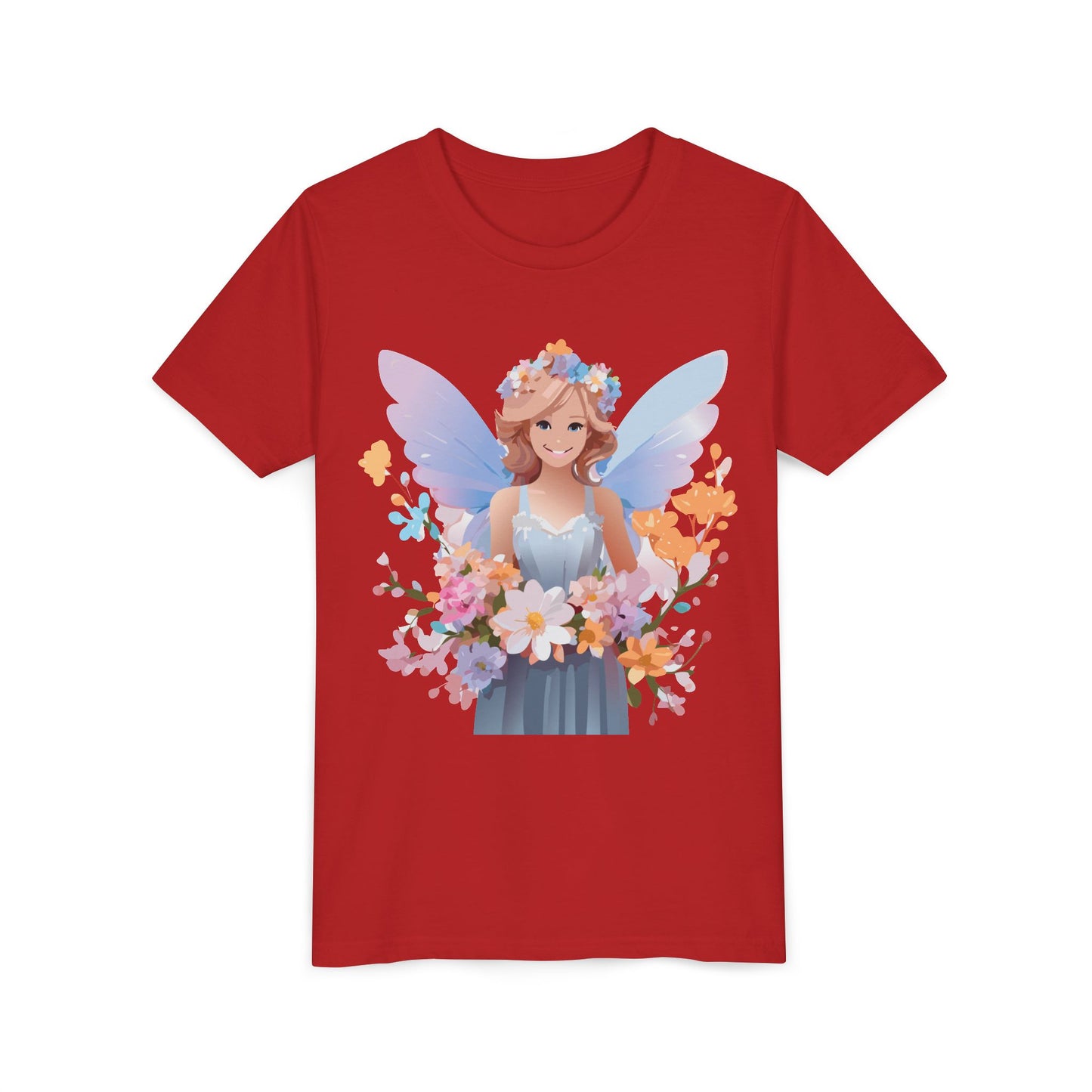 Enchanting Fairy Floral Youth Short Sleeve Tee - Perfect for Spring Celebrations (9-14)