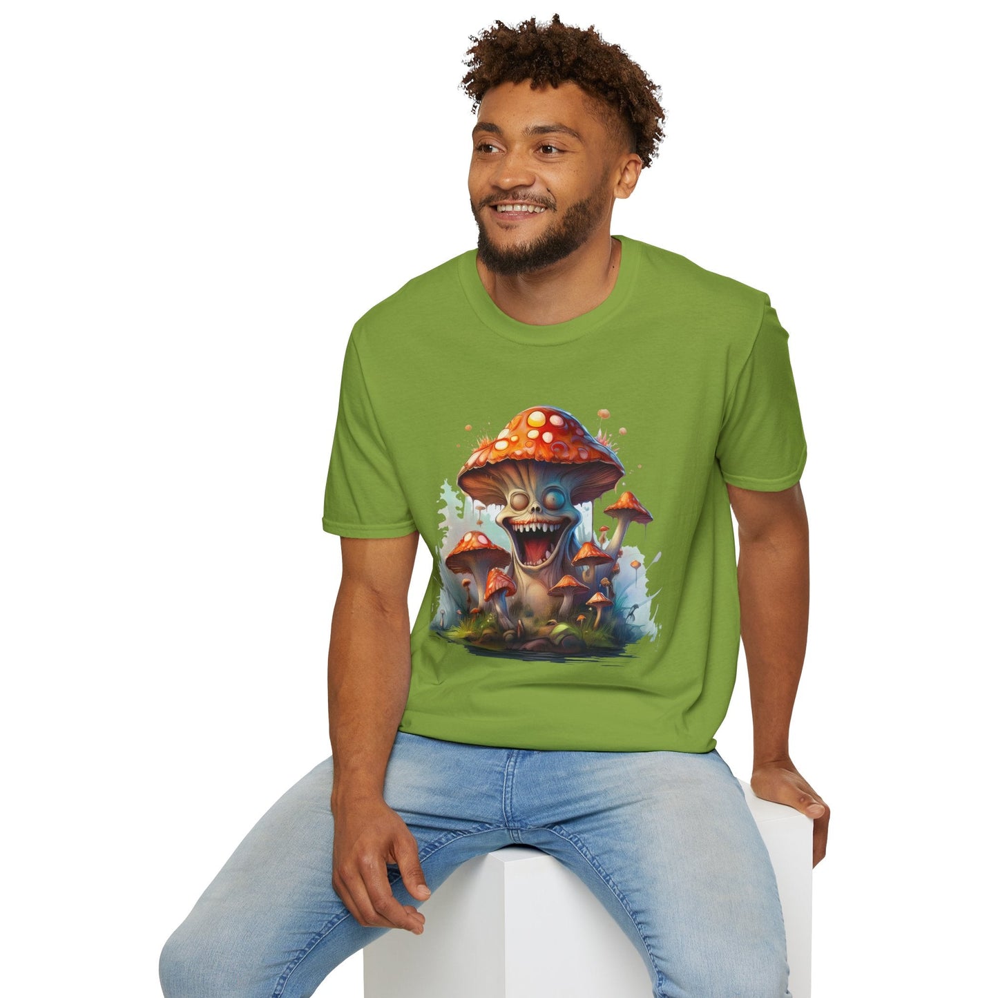 Mashroom Short Sleeve Tee Unisex Funny Mashroom Shirt With Fungus Graphic Gildan Softstyle 64000