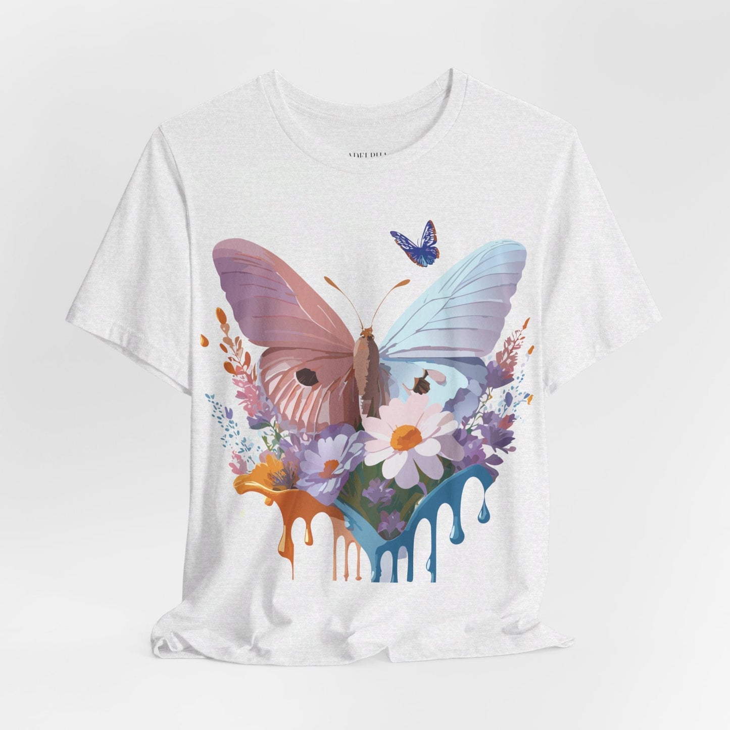 Butterfly Graphic Unisex 100 Cotton Lightweight Vintage Floral Design Jersey Tee 69