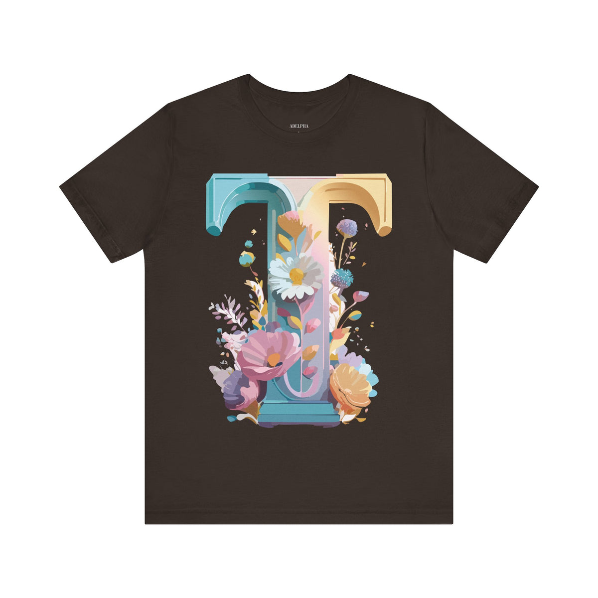 Letter T Graphic Unisex Cotton Bella+Canvas Tee with Art Letter Design