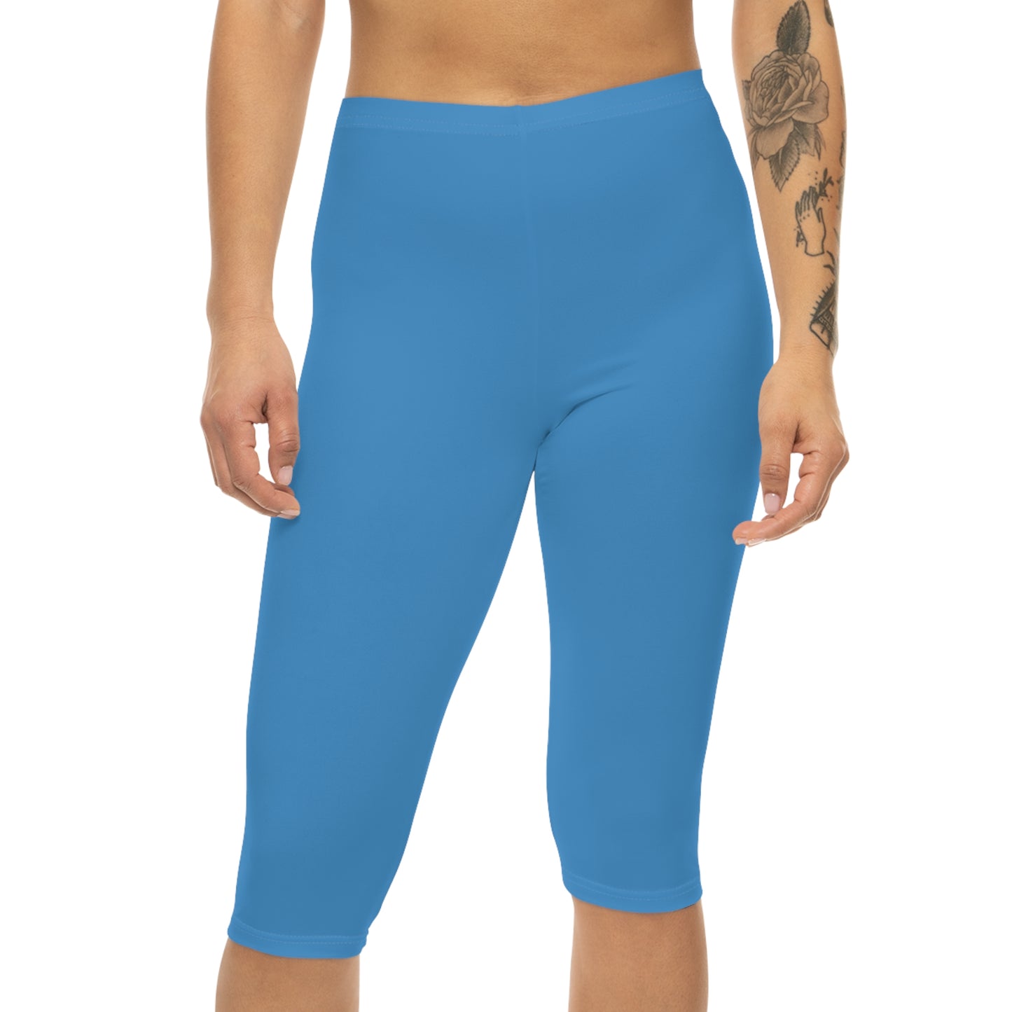 Blue Bell Color Women's Brushed Suede Poly Span Casual Capri Leggings XS-2XL