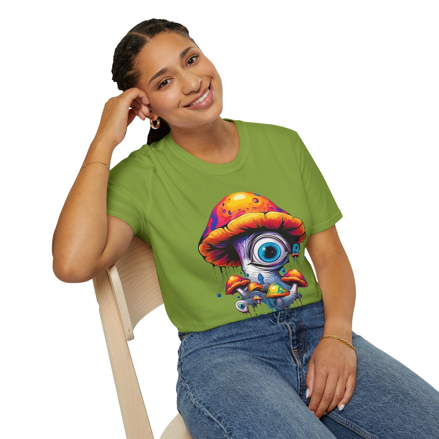 Unisex Mashroom T Shirt With Funny Mashroom Art Design Gildan Softstyle Tee For Everyday Comfort