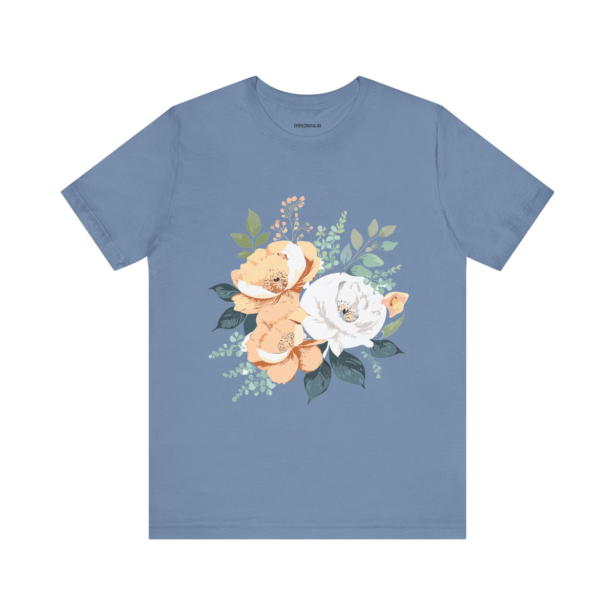 Floral Graphic Unisex Cotton Bella+Canvas Tee with Flowers Design ab14