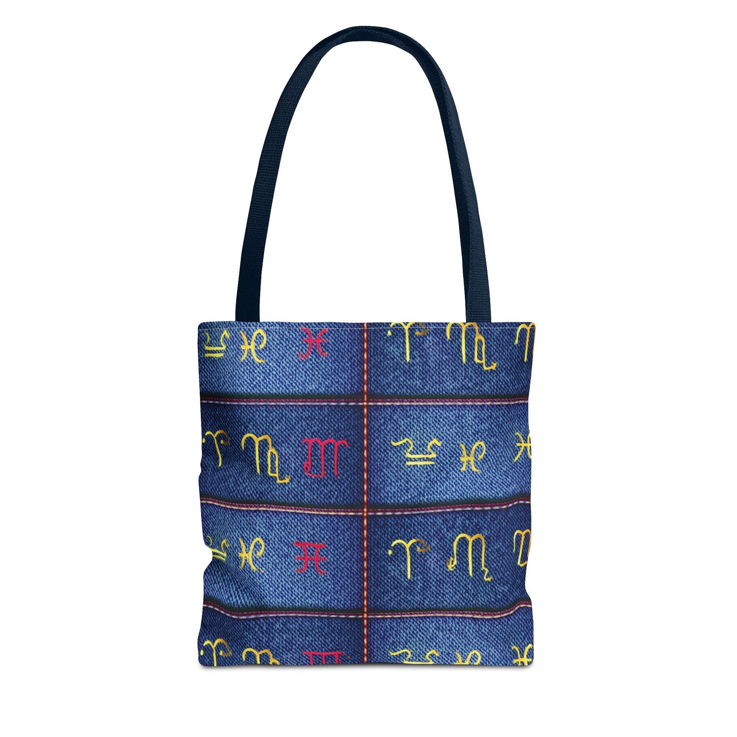 Denim Fabric Imitation Print Unisex Canvas Bag Poly Spun 3 Sizes Tote Bag 184-6