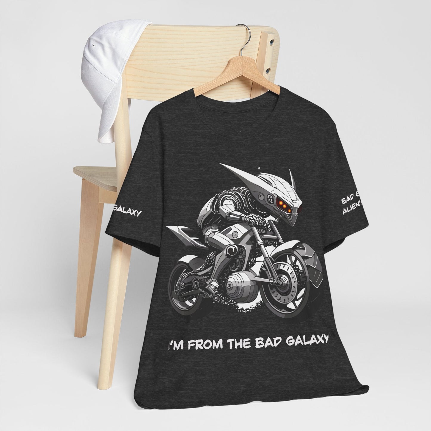 Tee Shirt With Alien From Bad Galaxy Made To Order 100 Percent Cotton Eco Friendly Print