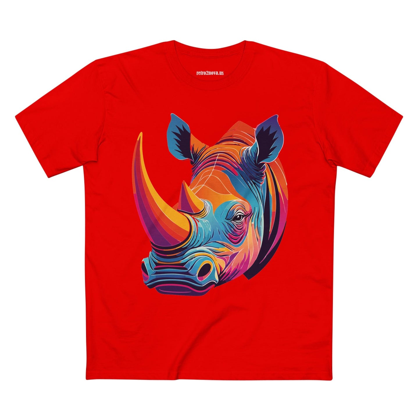 Rhino Shirt Unisex Premium Cotton Tee With Original Art Design From Retro2Nova Art Collection For Everyday Comfort