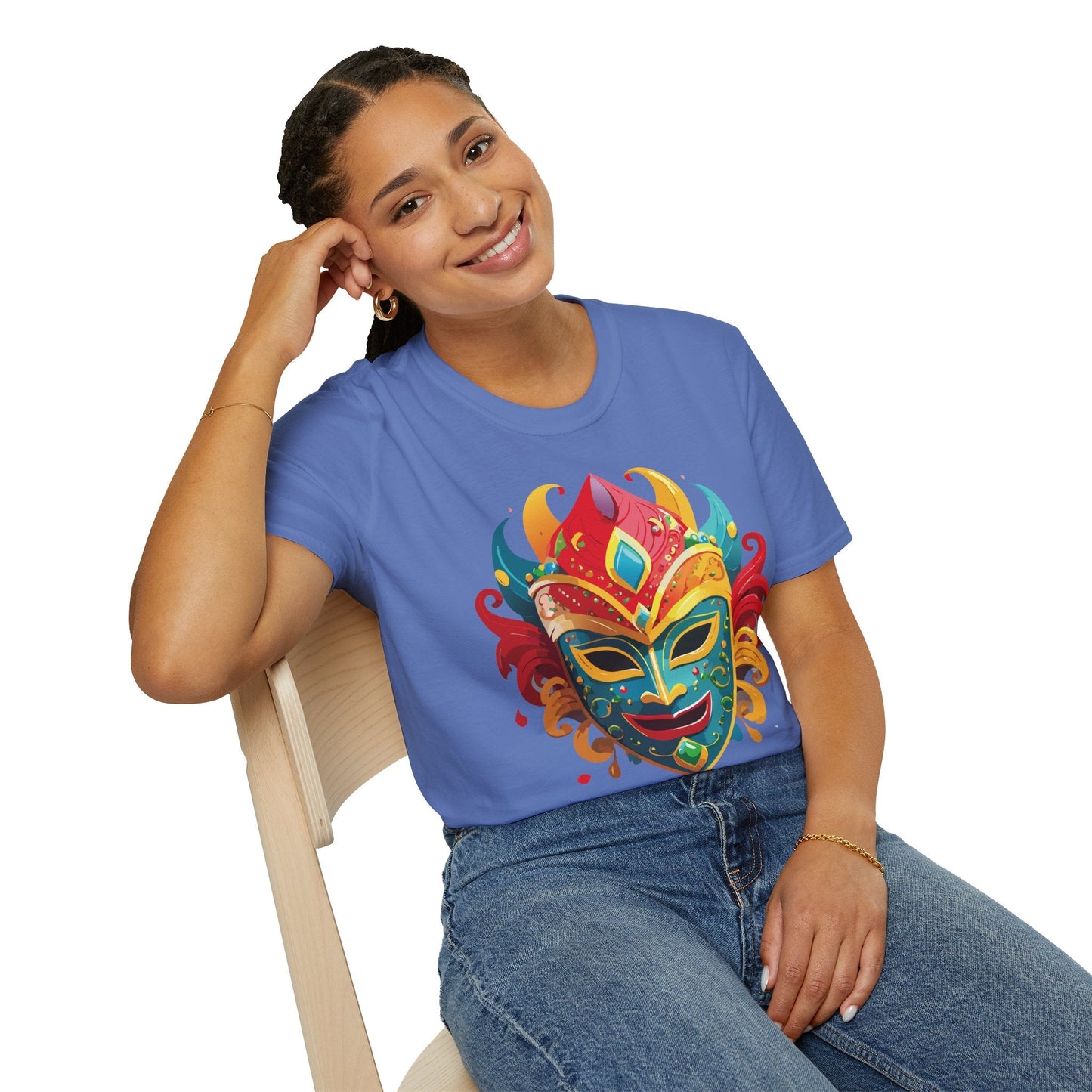 Mask Graphic Unisex Cotton Masquerade Design Artwork Tee 15