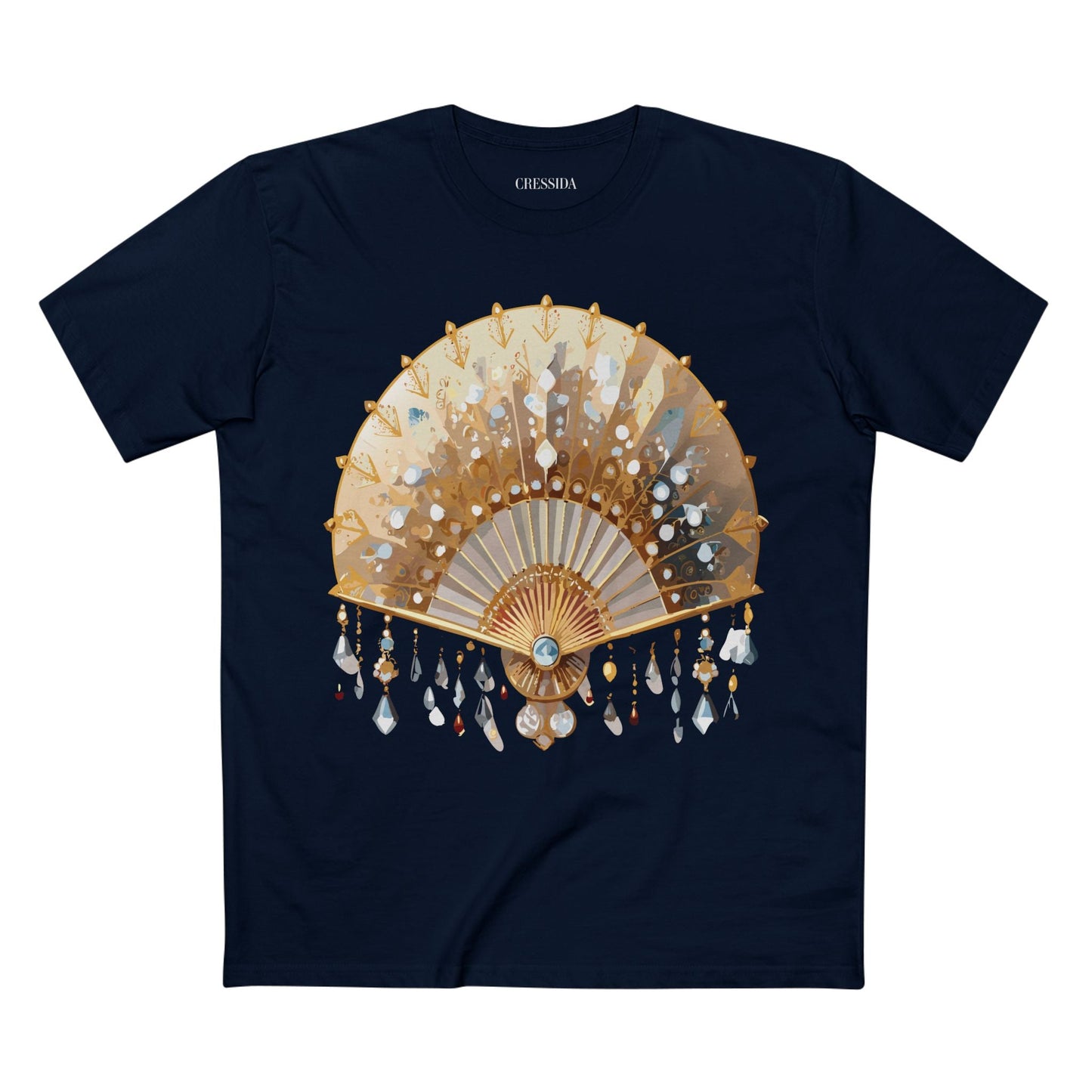 Antique Fan Graphic Design T-Shirt Unisex 100 Cotton Floral Carnival Artwork Tee 15