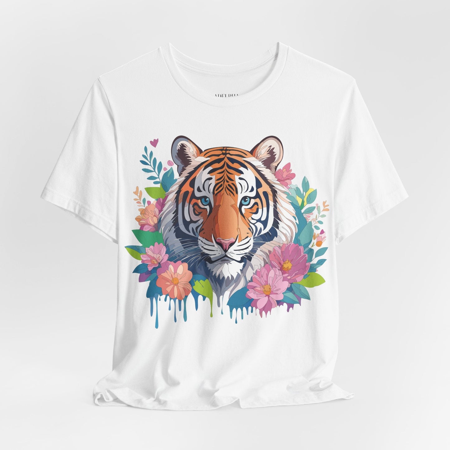 Tiger Graphic Tee Unisex Short Sleeve Shirt By Adelpha Art Design Vintage Inspired