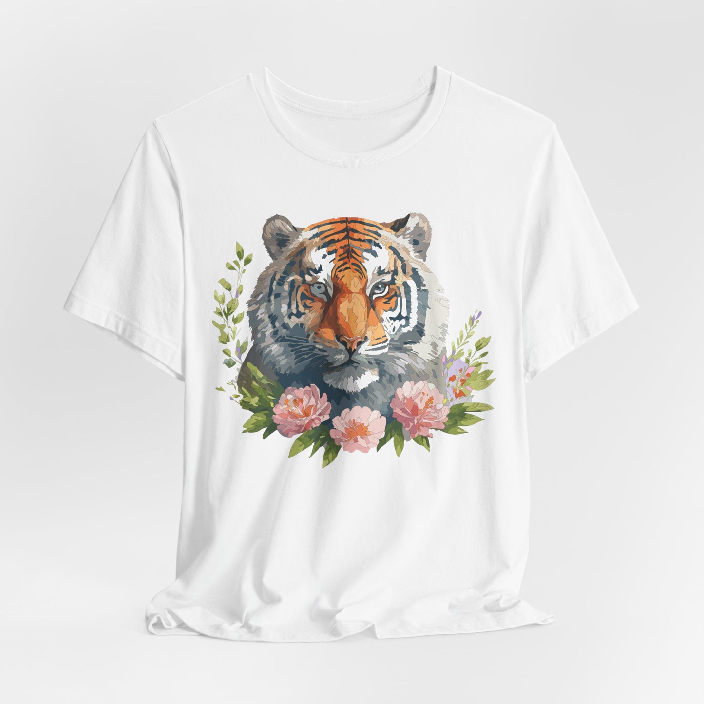 Floral Tiger Shirt, Animal Shirt, Tiger Tee, Unisex Tee, Floral T-shirt, T-Shirt with Animal