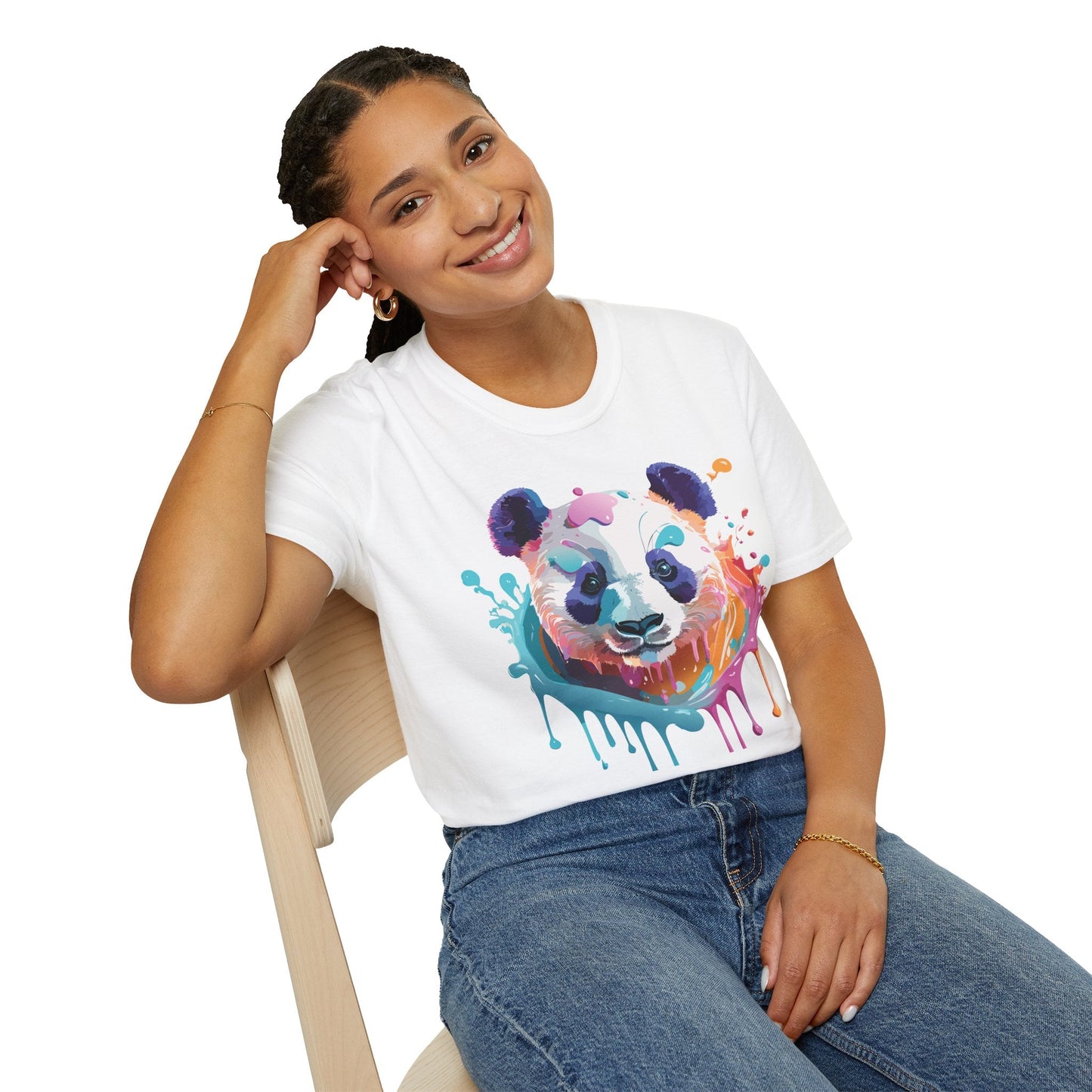 Panda Shirt T Shirt Softstyle 64000 Gildan 100 Percent Ring Spun Cotton Comfortable Animal Tee