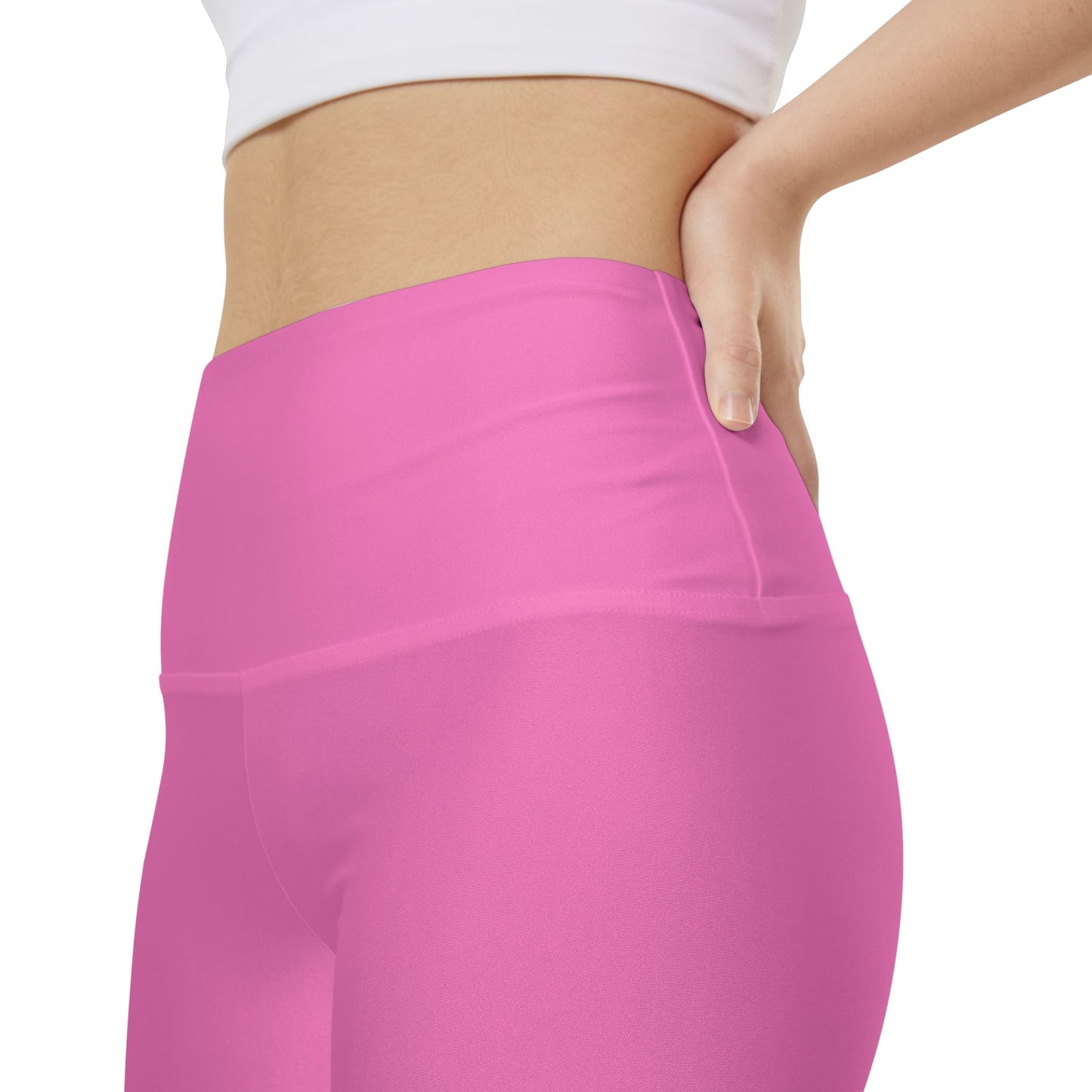 Pink Carnation Women's Workout Shorts — Solid High-Waist Biker Shorts for Exercise & Everyday Wear