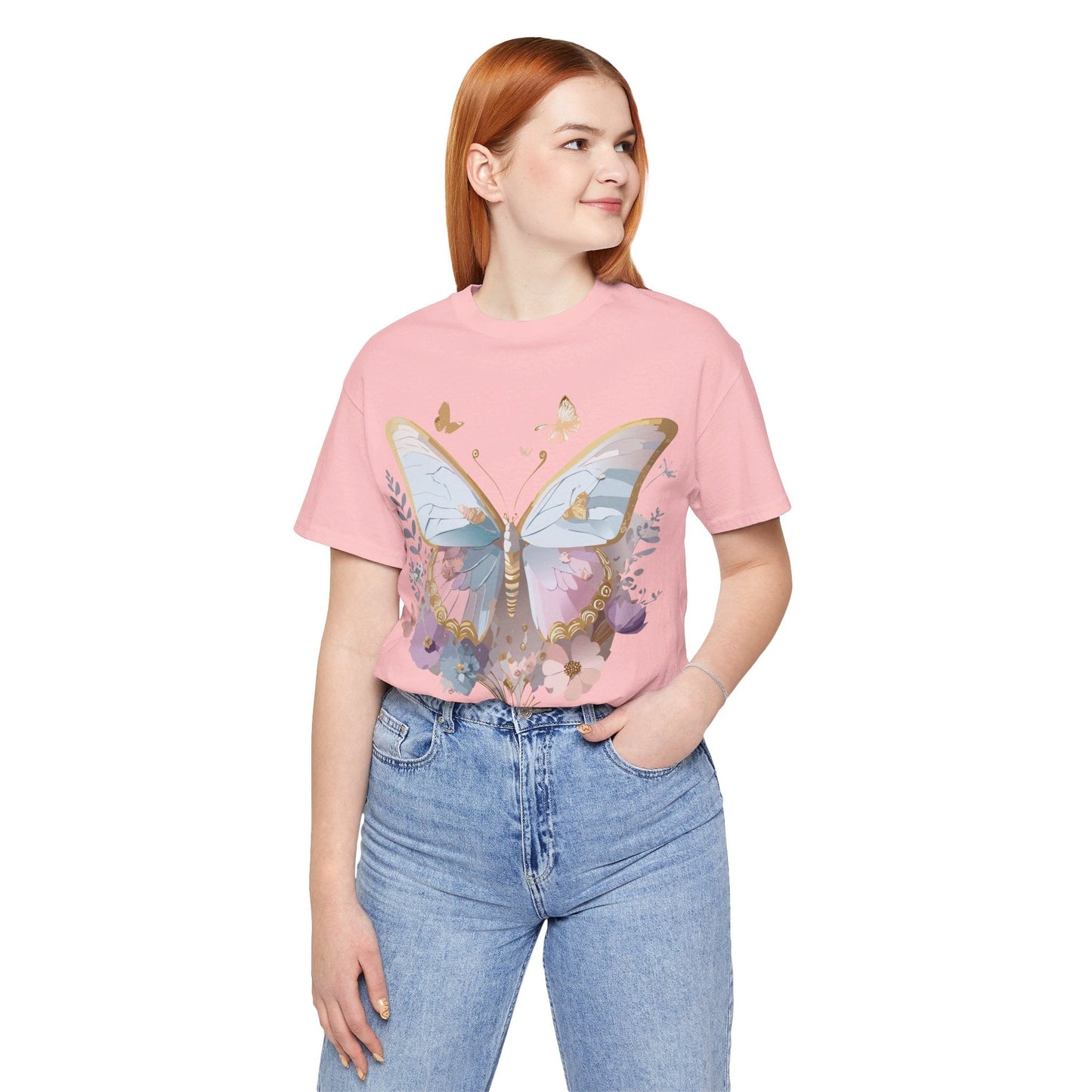 Unisex Graphic Tee Featuring Adelpha Artwork Vintage Butterfly Inspired Short Sleeve