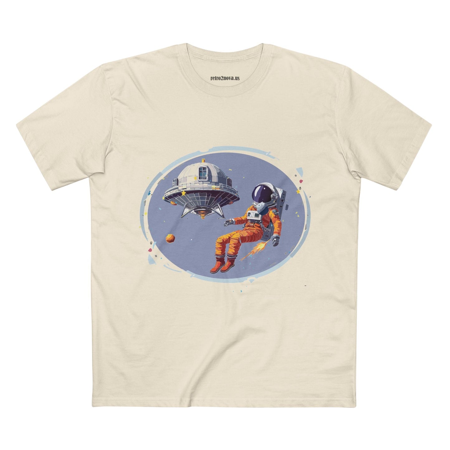 Cosmos Astronaut Shirt For Unisex Premium Cotton Tee With Original Art Design Retro2Nova