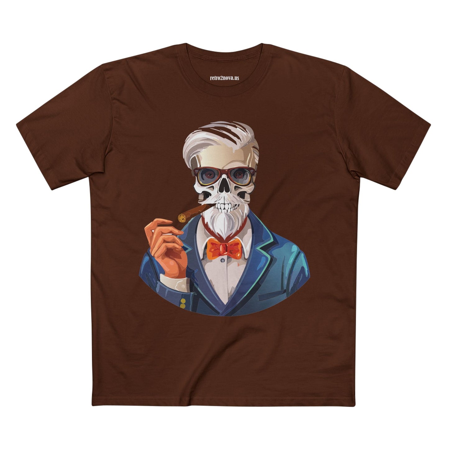 Unisex Skull Shirt Premium Cotton Tee With Original Skeleton Art Design From Retro2Nova Collection