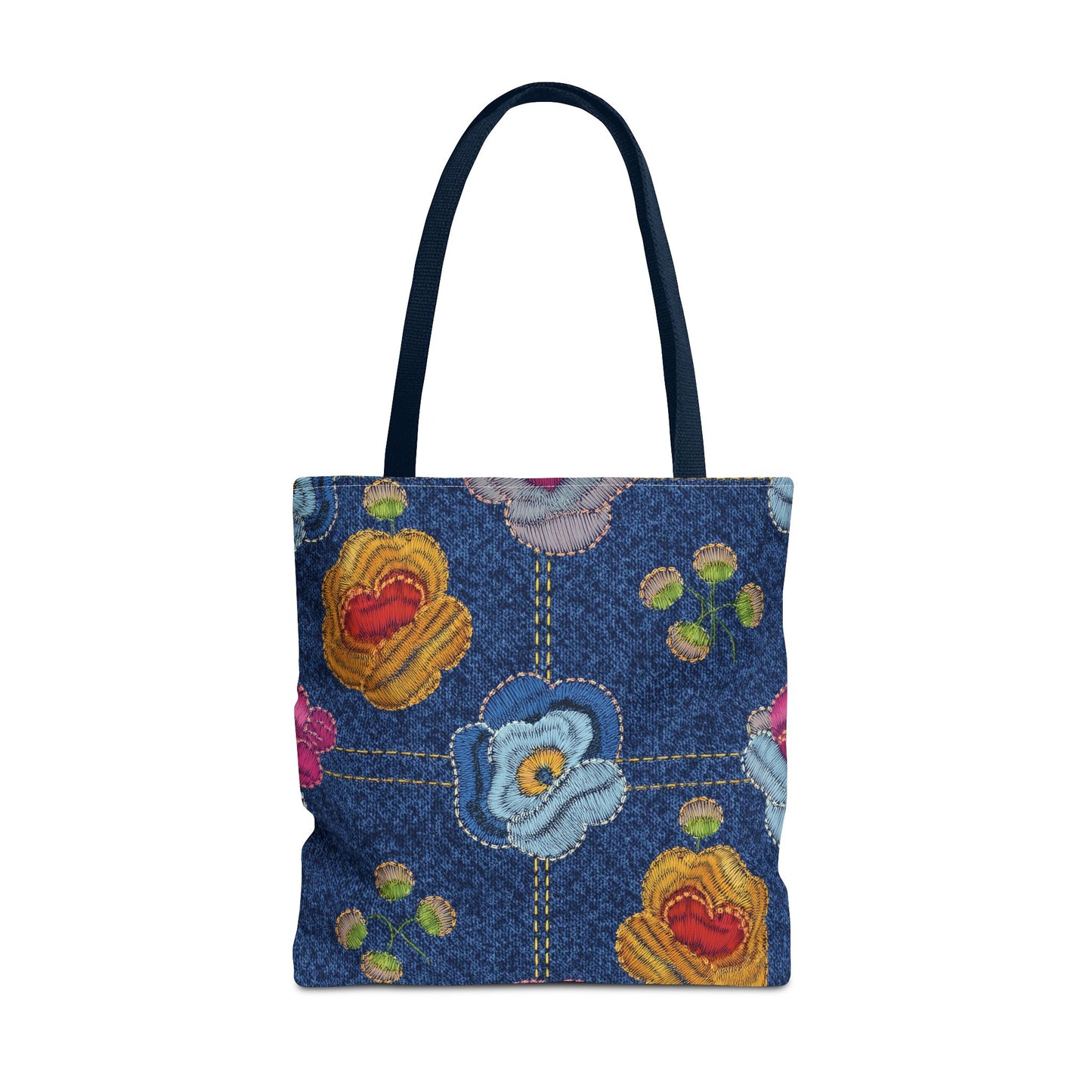 Denim Fabric Imitation Print Unisex Canvas Bag Poly Spun 3 Sizes Tote Bag 163