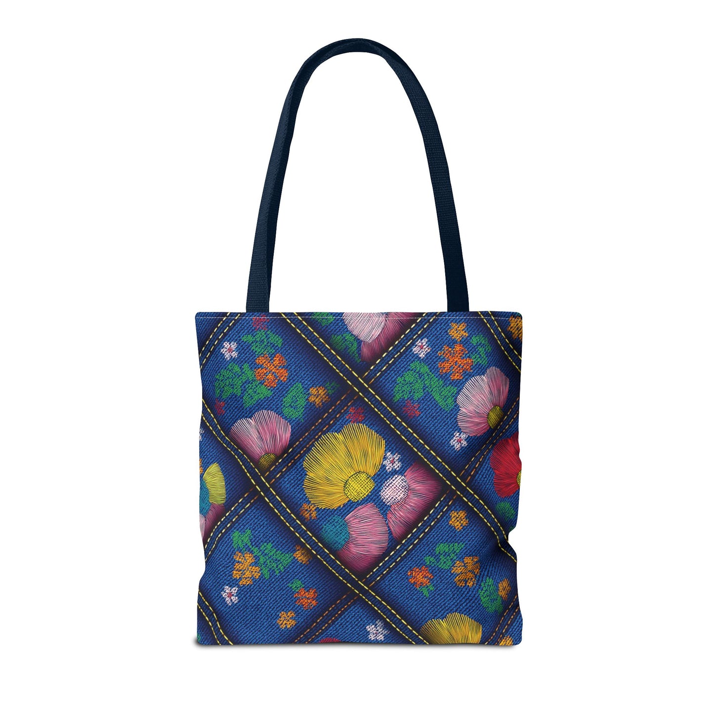 Denim Fabric Imitation Print Unisex Canvas Bag Poly Spun 3 Sizes Tote Bag 132