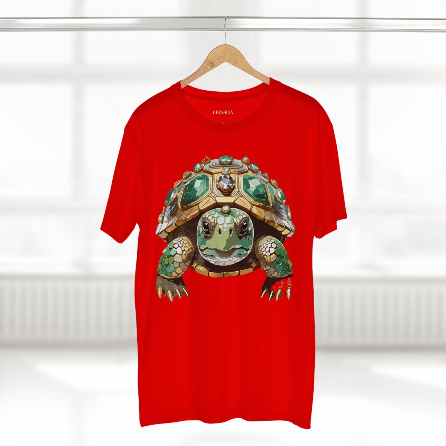 Turtle Graphic Unisex 100 Cotton Tee With Unique Animal Golden Medallion Art Design 31