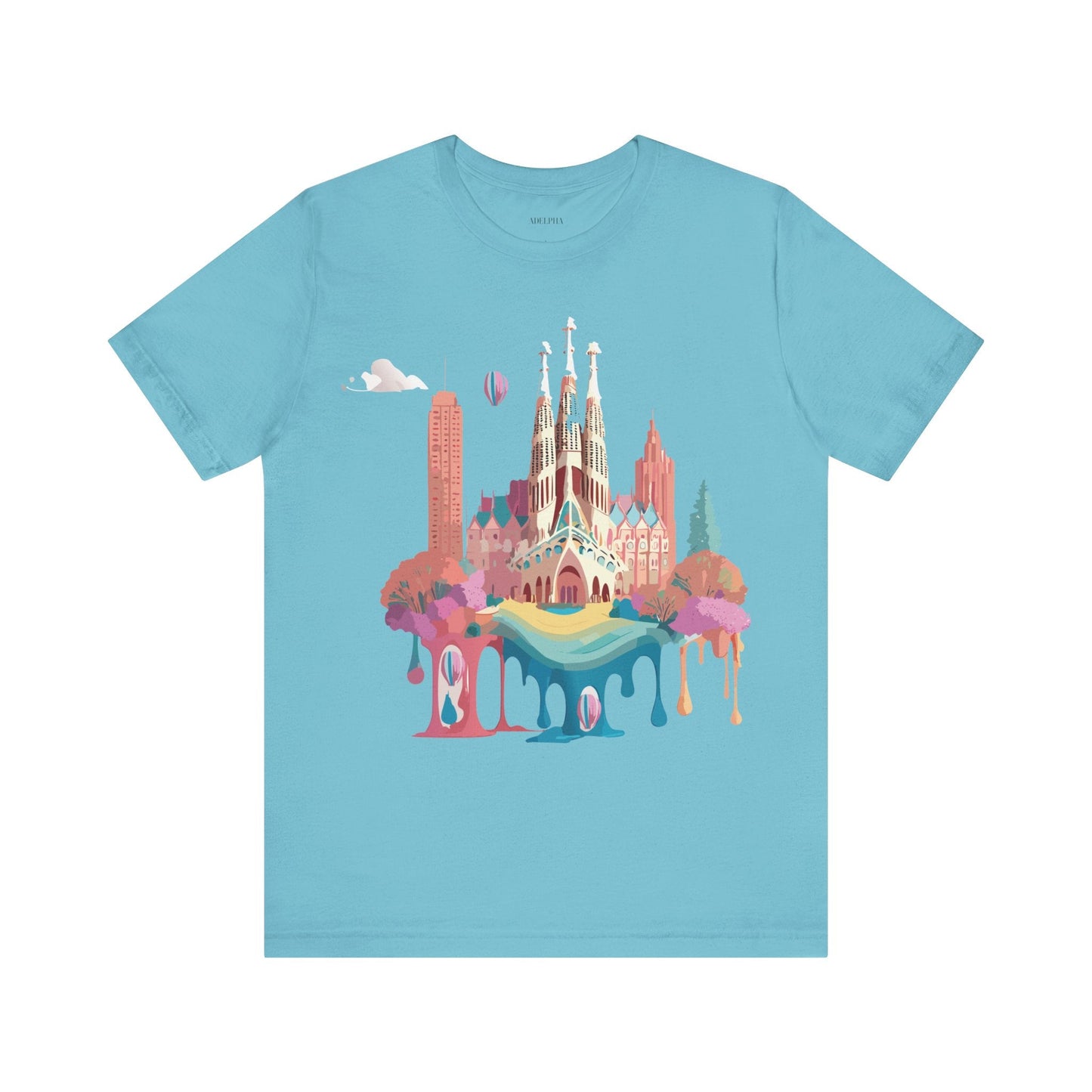 Adelpha Graphic Tee Barcelona Style Unisex Jersey Short Sleeve Vintage Inspired Shirt Casual Wear