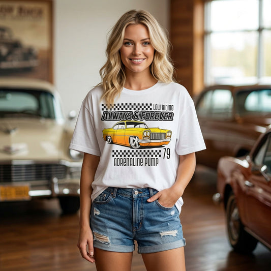 Retro Car Vintage Graphic Tee Staple Unisex 100 Cotton Tee Shirt - RC-6