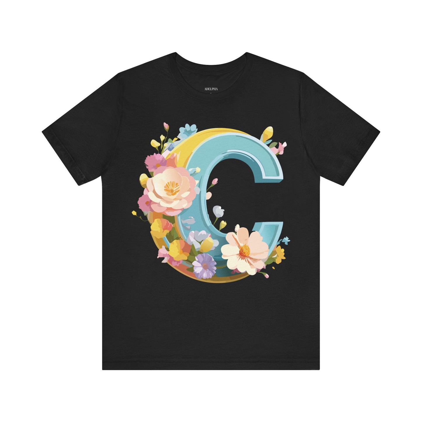 Adelpha Letter C Shirt Graphic Tee Unisex Short Sleeve Art Design Vintage Inspired Casual Wear