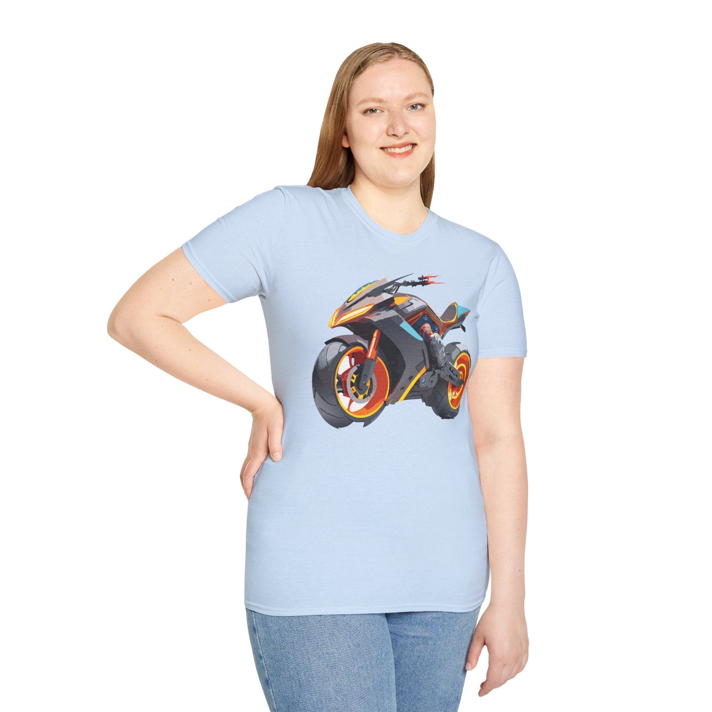 Unisex Bike T Shirt With Motorcycle Graphic MTB Tee Cotton Softstyle Comfort For Riders