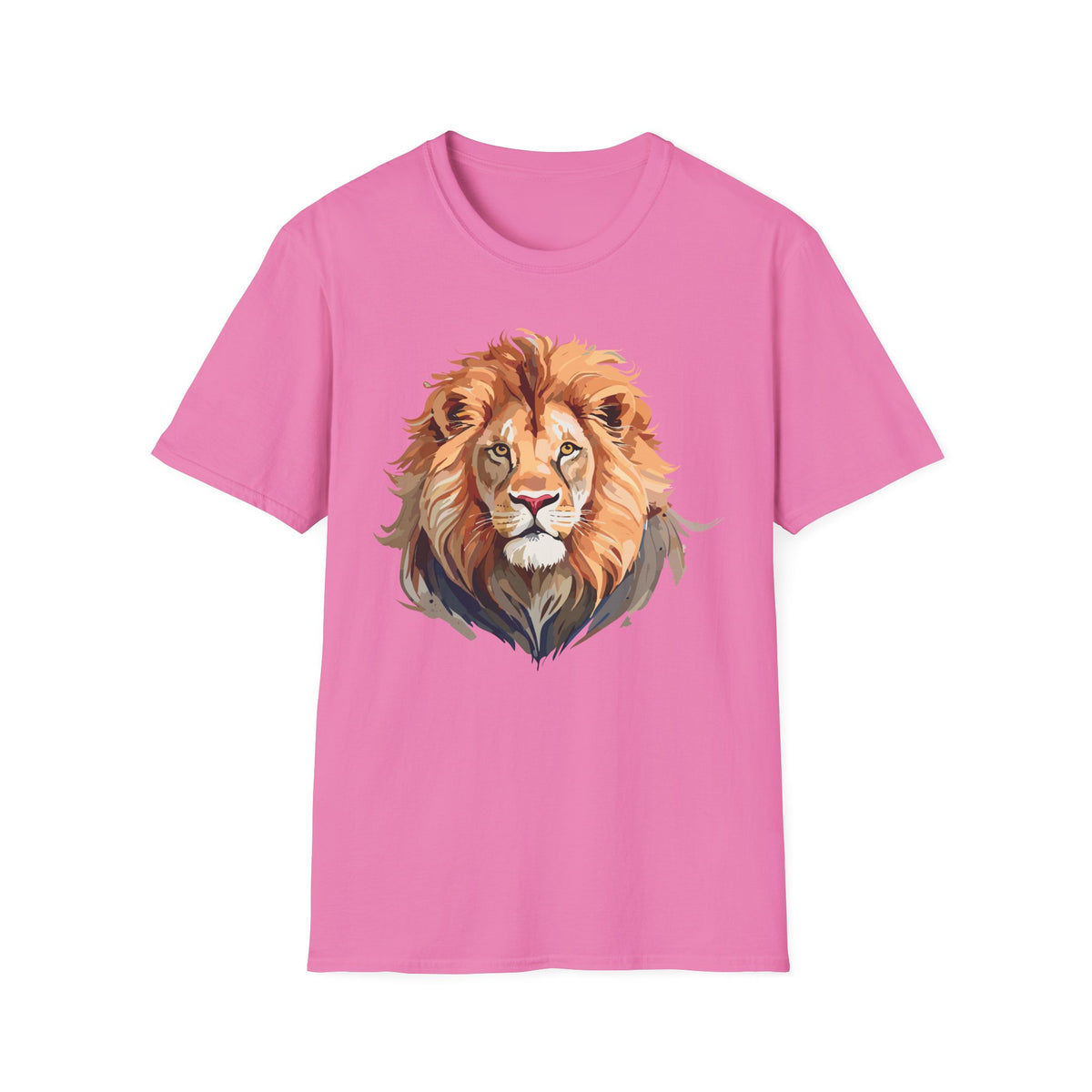 Majestic Lion Portrait T-Shirt | Realistic Watercolor Animal Tee