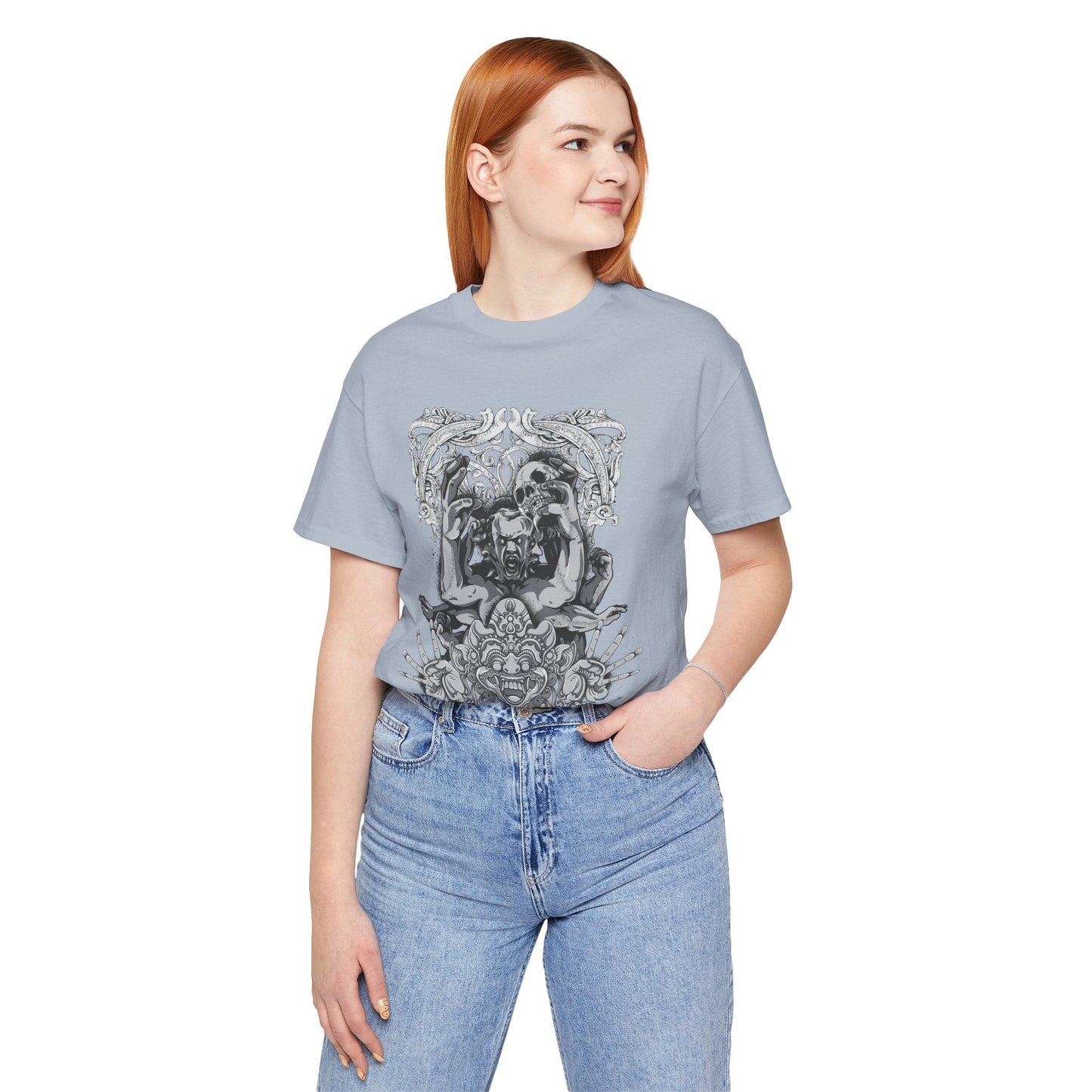 Mask Artwork Illustration Graphic Unisex Cotton T-Shirt r17