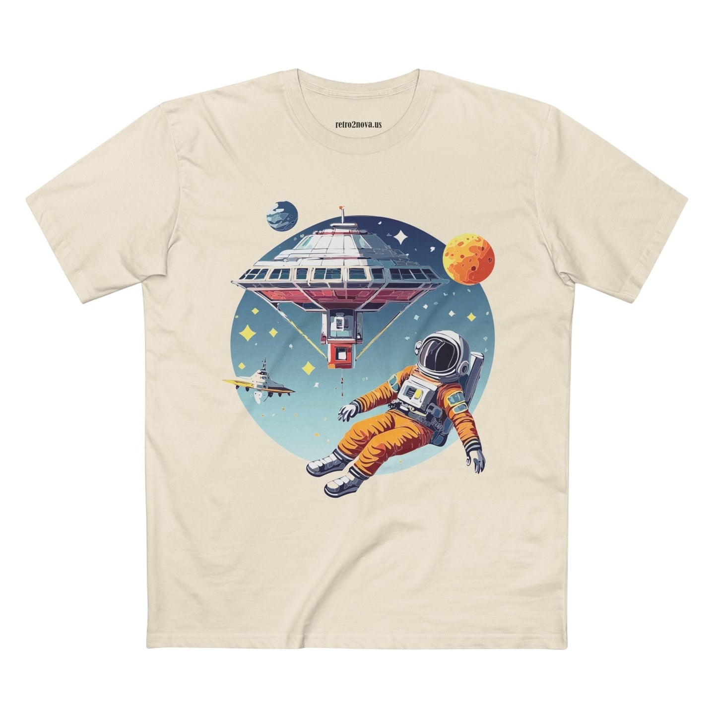 Cosmos Astronaut Shirt Unisex Premium Cotton Tee With Original Art Design By Retro2Nova