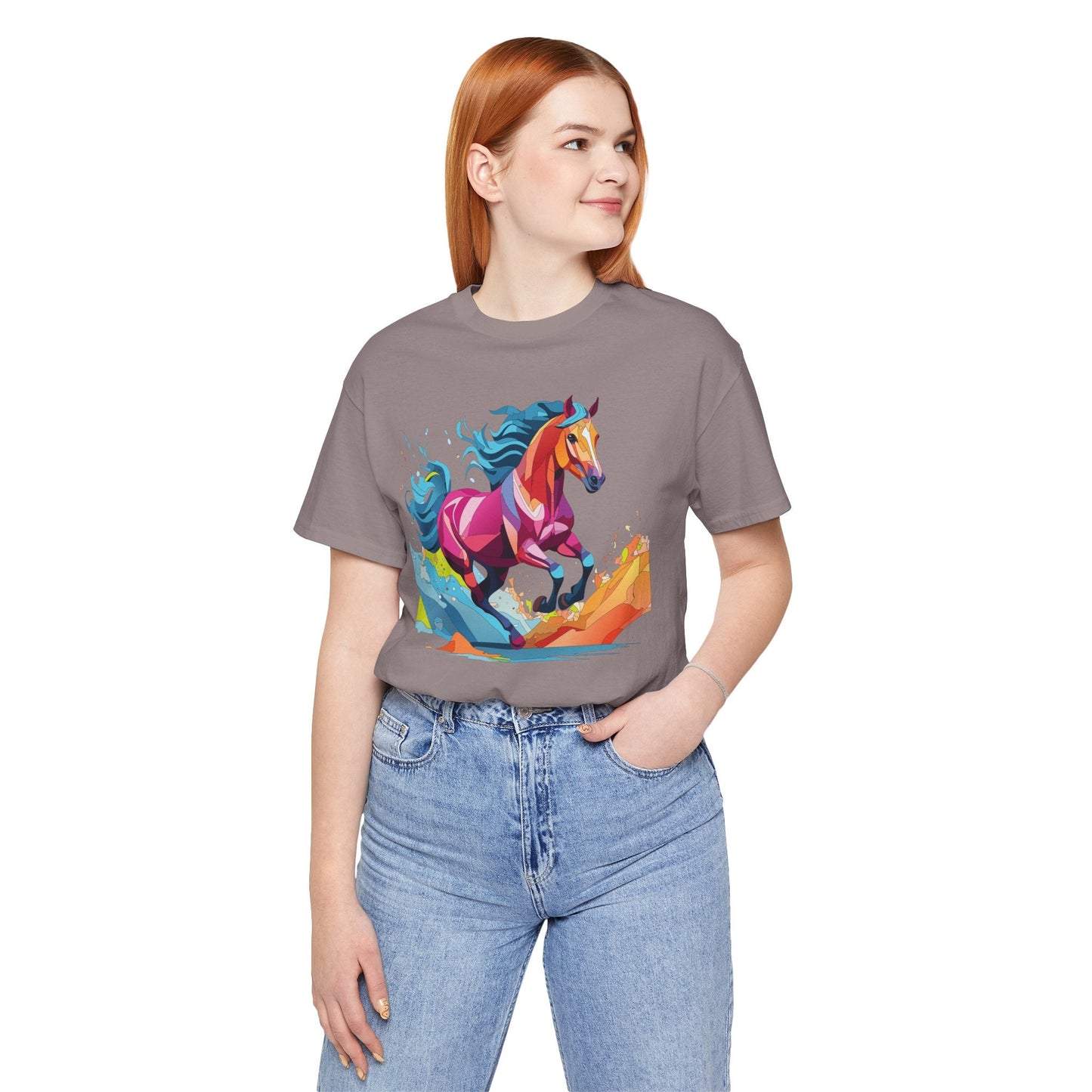 Unisex Animal Tee Shirt With Wild Animals Art Design Short Sleeve Casual Wear Everyday