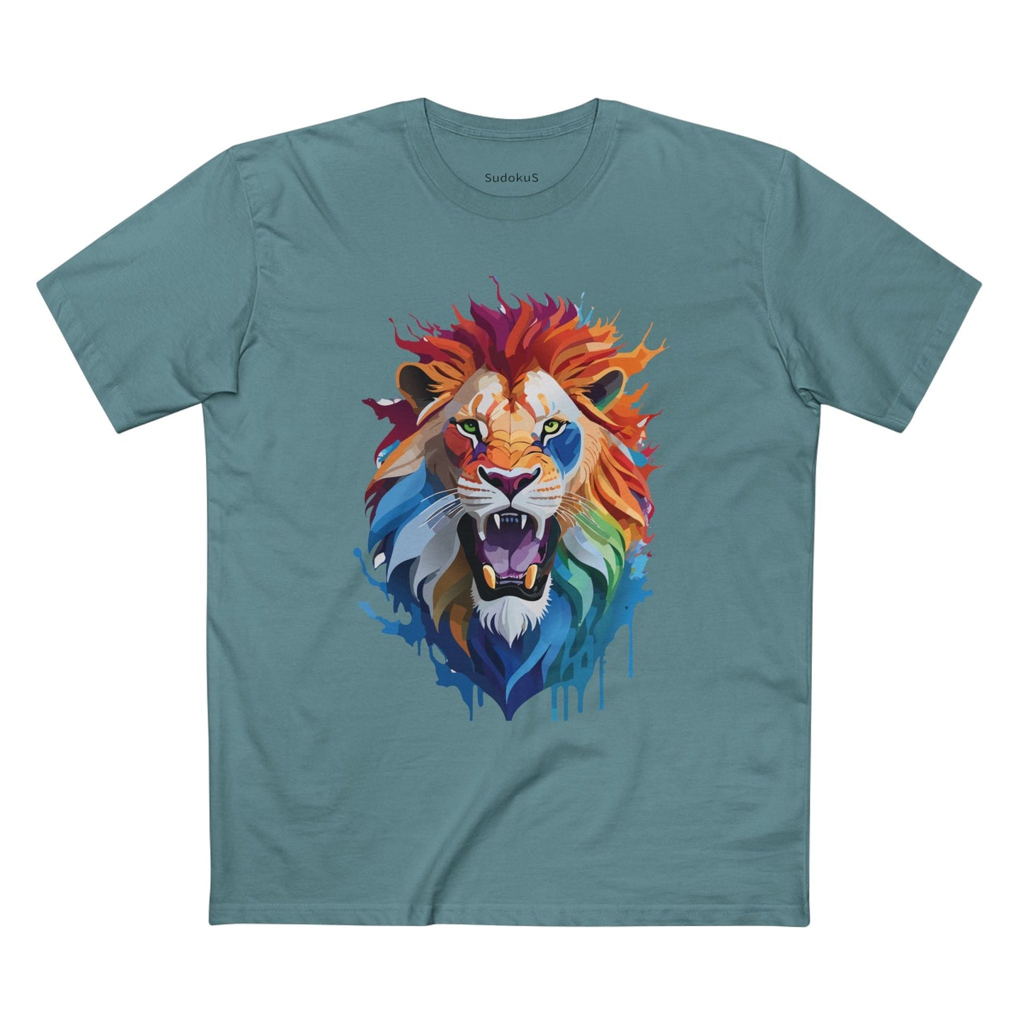 Lion Graphic Unisex 100 Cotton Staple Tee with Animal Design Artwork 30