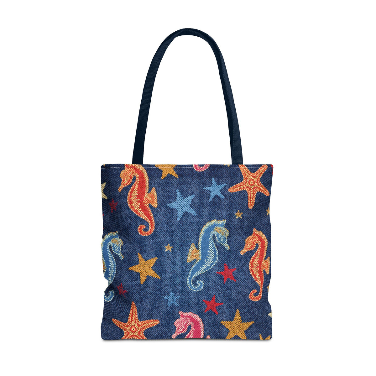 Denim Fabric Imitation Print Unisex Canvas Bag Poly Spun 3 Sizes Tote Bag 182-19