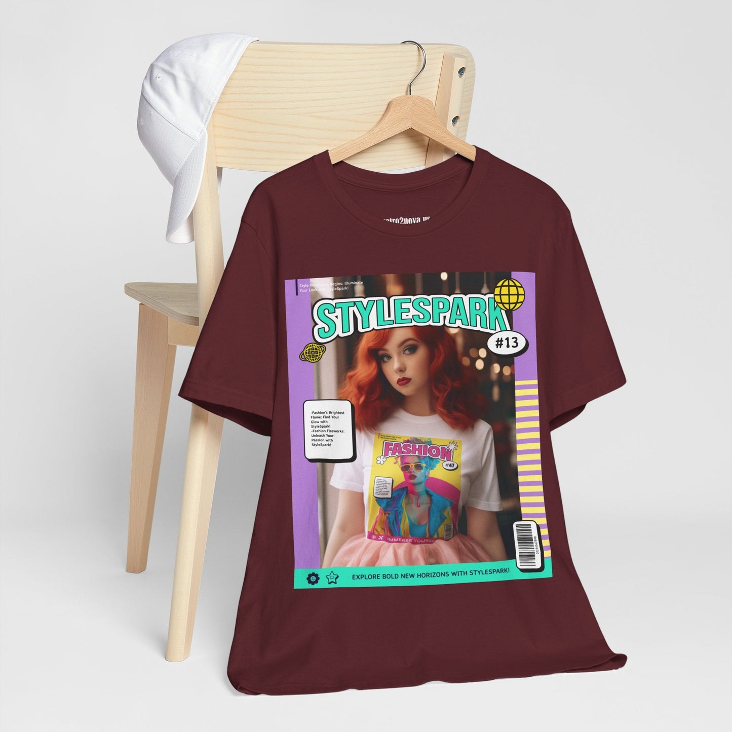 Magazine Cover Shirt Unisex Short Sleeve Tee Bold Vibrant Print Wearable Art