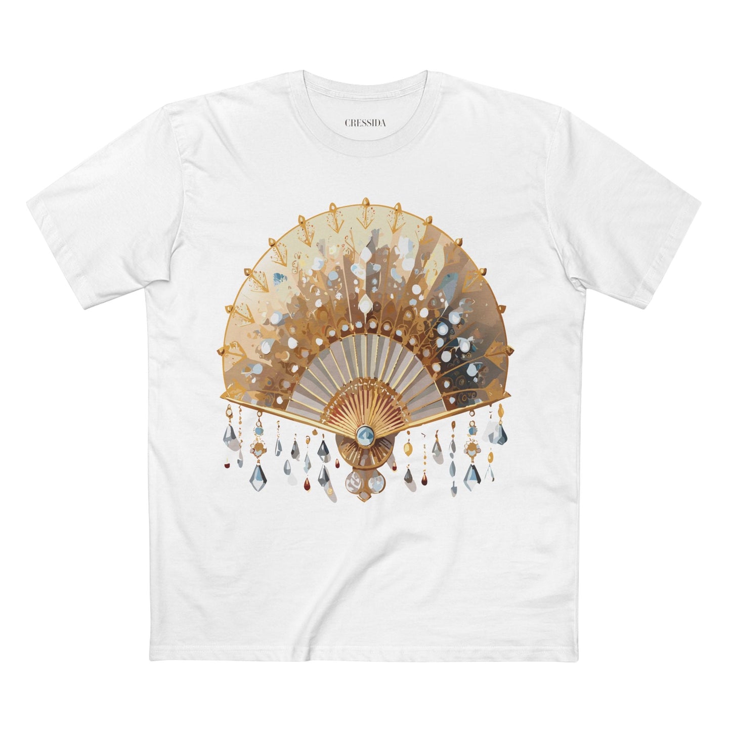 Antique Fan Graphic Design T-Shirt Unisex 100 Cotton Floral Carnival Artwork Tee 15