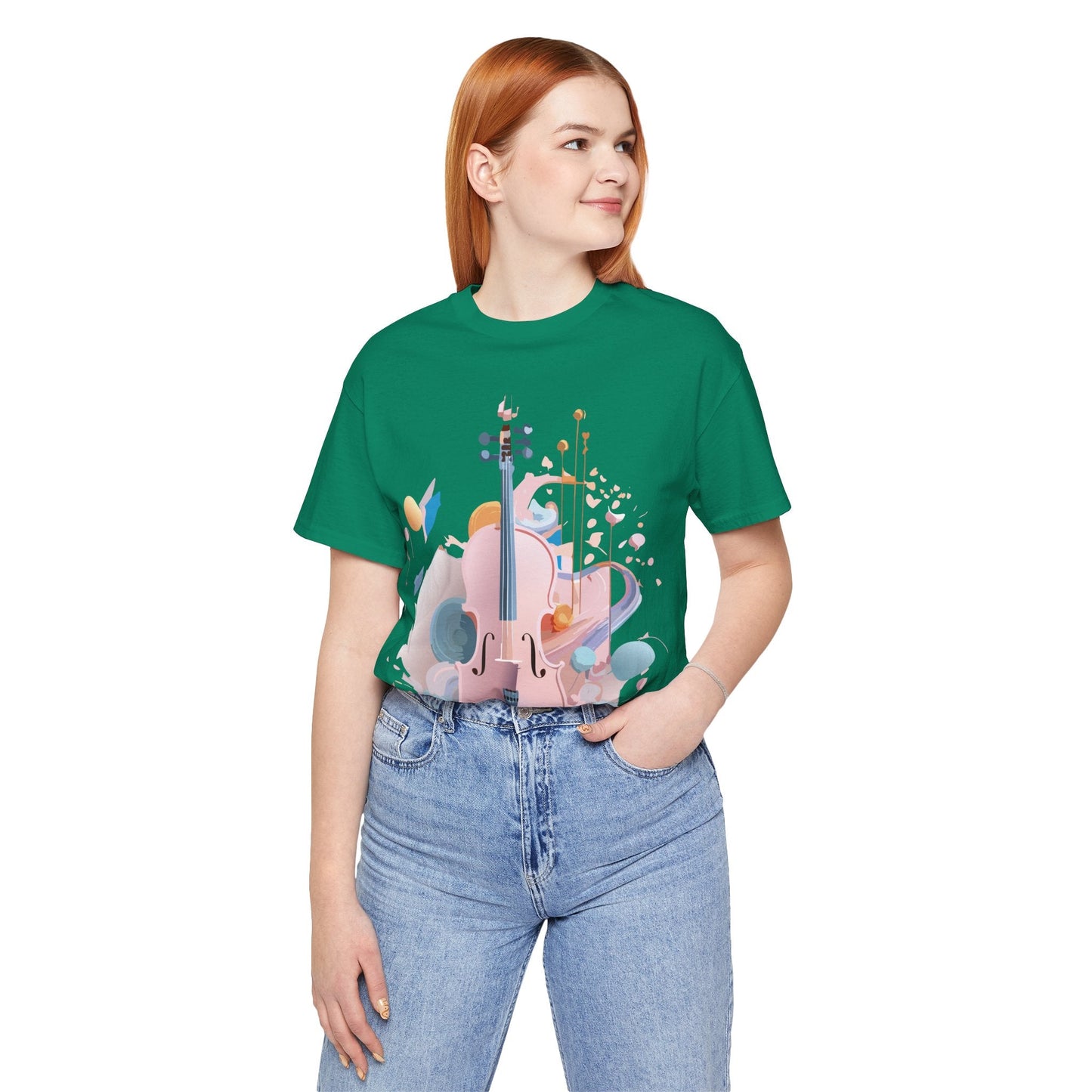 Music Graphic Unisex 100 Cotton Vintage Art with Musical Elements Tee 15