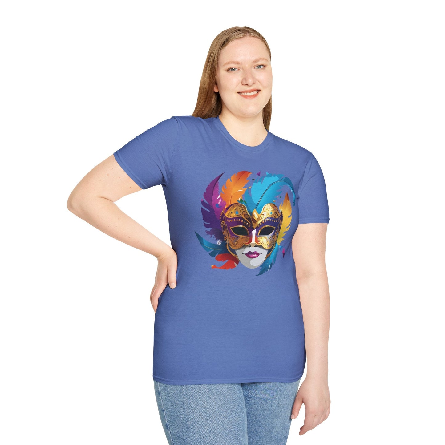 Mask Graphic Unisex Cotton Masquerade Design Artwork Tee 29